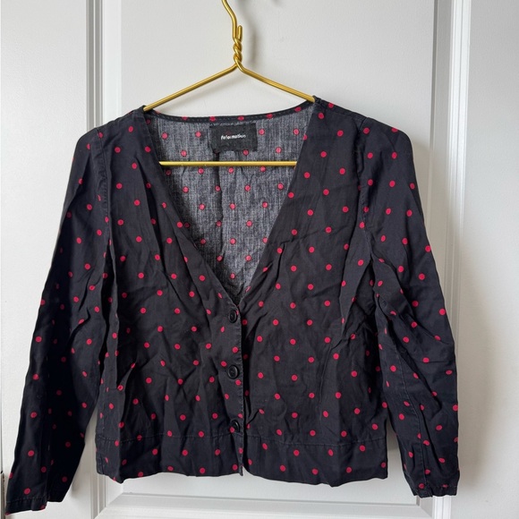 REFORMATION polka dot cropped blouse - Picture 2 of 6